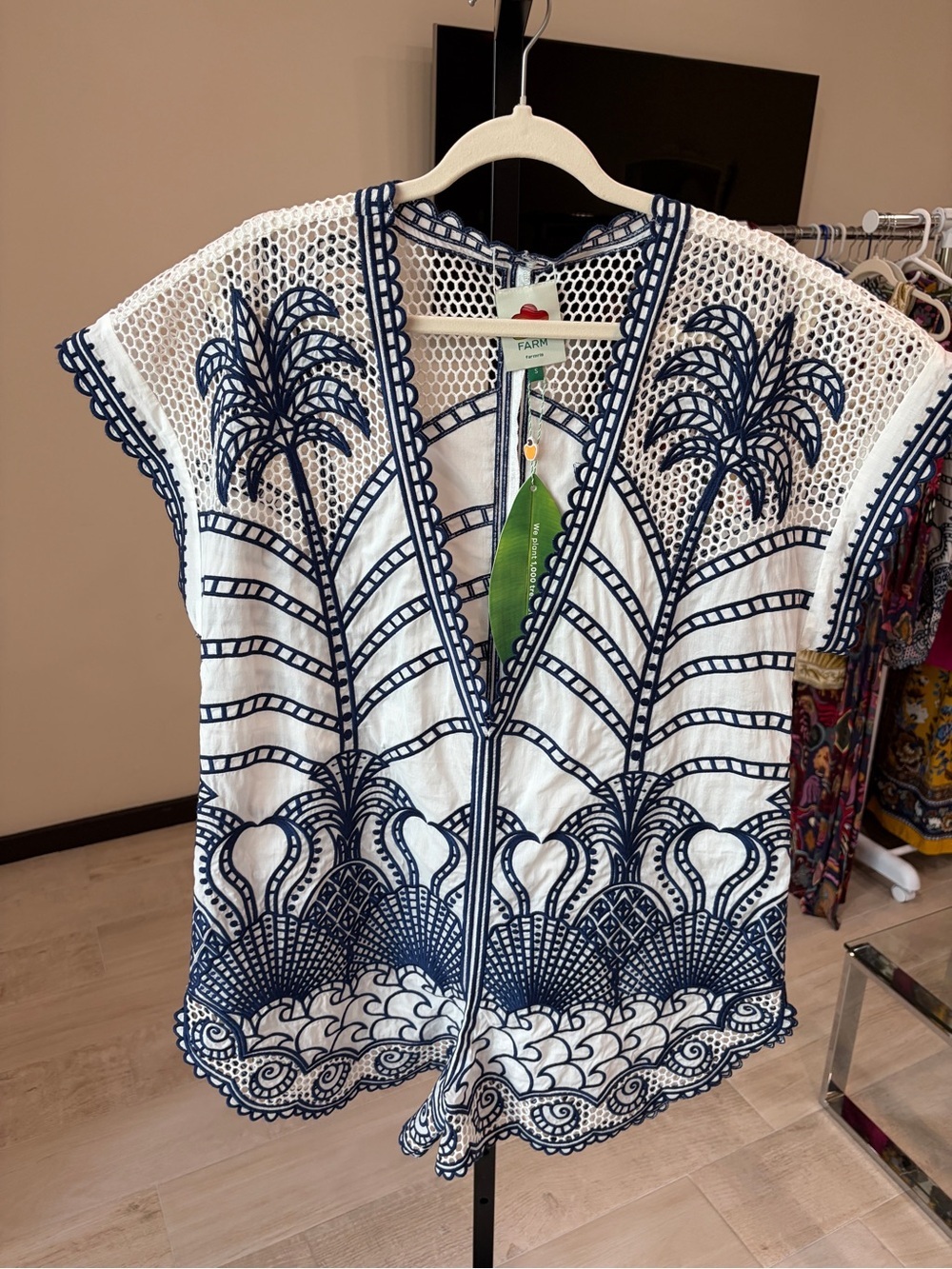 Farm Rio: Blue Richelieu Plunging Neck
Romper - Picture 3 of 9